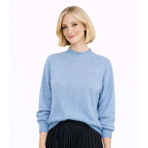 Women’s Oversized Long Sleeve Batwing Sweater–Aoudery–Blue Denim–Size L – NWOT